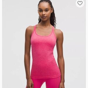 Lululemon Athletica Pink Fitted Sleeveless Tank Top